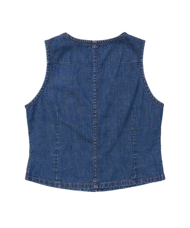woadblue 【157】Short GILET デニムジレ VINTAGE BLUE