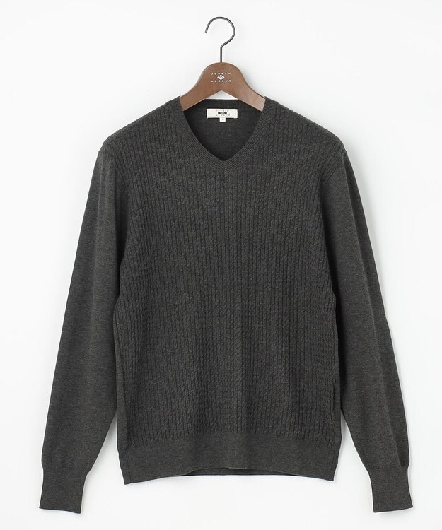 JOSEPH ABBOUD 【チクチクしない/ 3シーズン対応/サスティナブル】SNOWY Vネックセーター グレー系