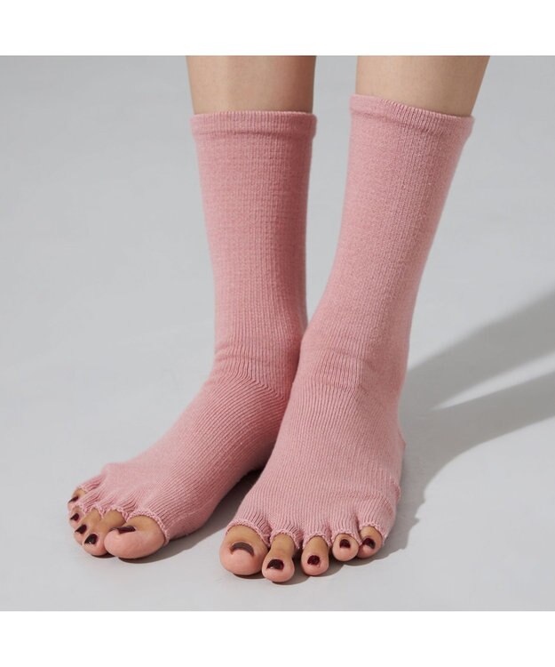 Chacott Chacott BALANCE5本指グリップソックス グレイッシュローズ