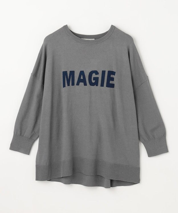 ANY L 【洗濯機可】インターシャロゴニット グレー