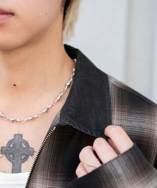 WEGO 【ユニセックス着用ITEM/MLサイズ展開】オンブレチェックシャツジャケット ブラウンチェック1