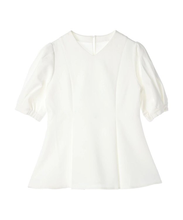 Green Parks AnriettMusee パフスリーブペプラムブラウス Off White