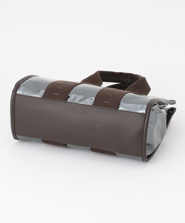 LA BAGAGERIE ソフトエナメル　ロゴテープ2WAYトートバッグ　Mサイズ ガンメタリック