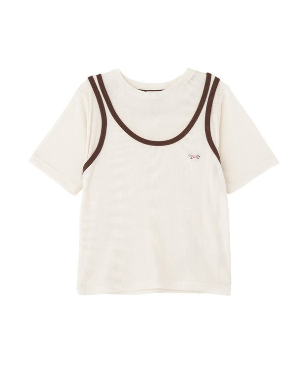 AMERICAN HOLIC 【PENNEY'S】配色タンクトップ+Tシャツ Ivory