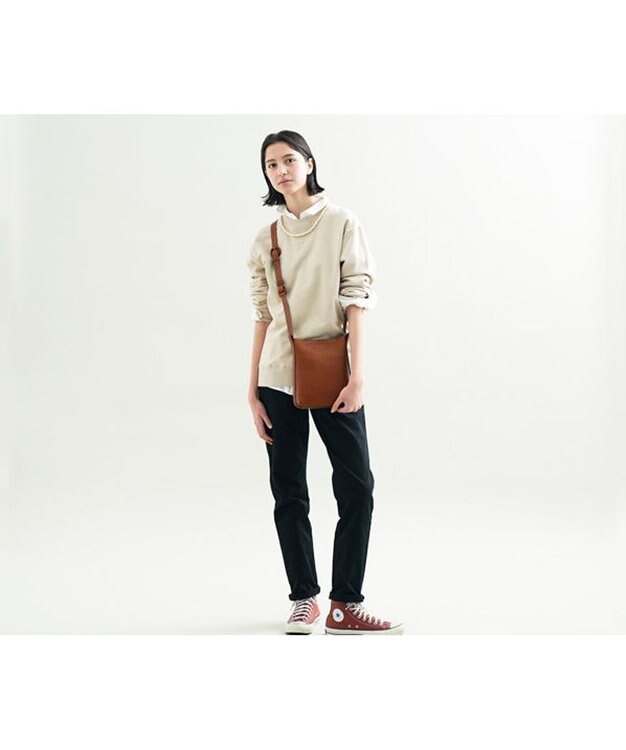 genten ミネルヴァ 縦長ショルダーバッグ チャ