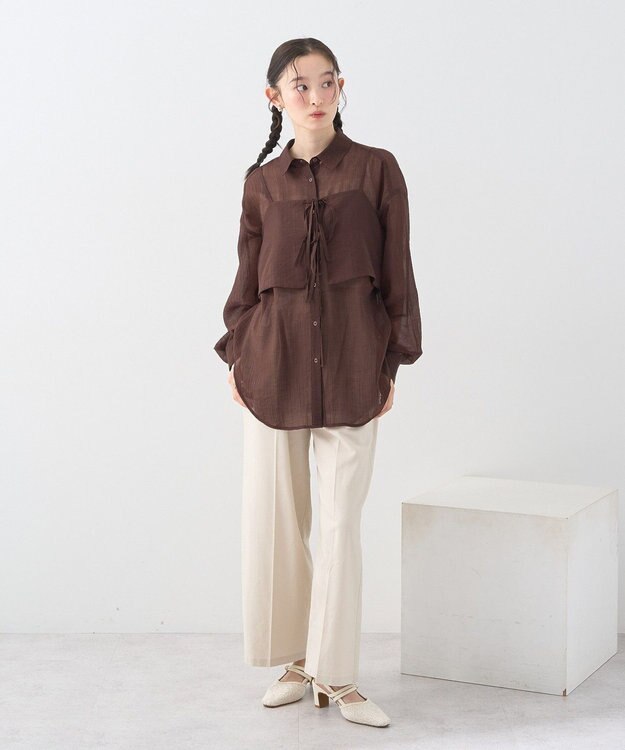 earth music&ecology 【接触冷感/UVカット】リラックスイージーパンツ Beige