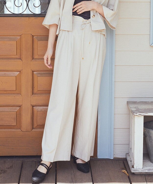 earth music&ecology 【接触冷感/UVカット】リラックスイージーパンツ Beige