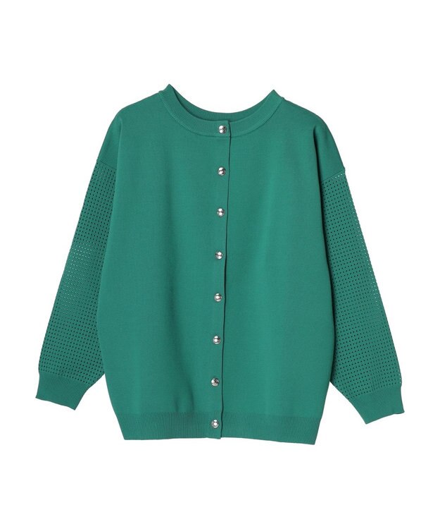 CRAFT STANDARD BOUTIQUE 超軽量メッシュ切替2wayカーディガン Green