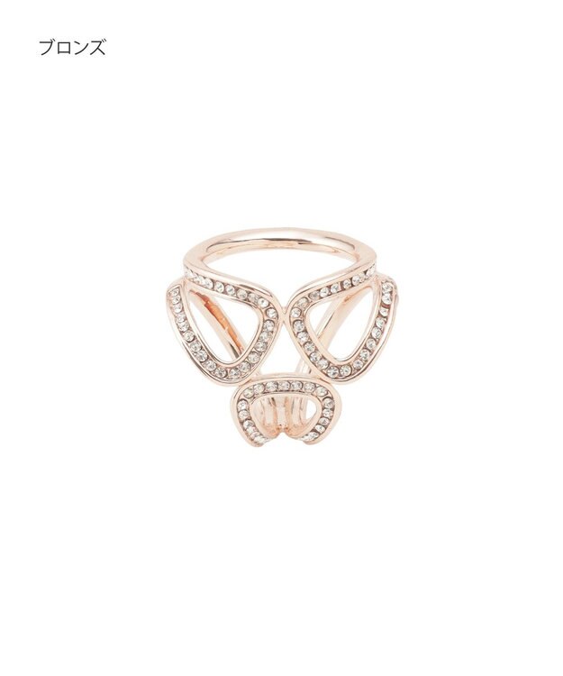 MOONBAT Luna Luce(ルナルーチェ)スカーフリング ガラスパヴェ 3Ring お手持ちのスカーフを通すだけ ギフト ブロンズ