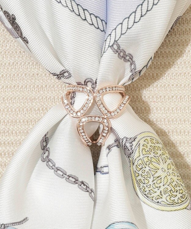 MOONBAT Luna Luce(ルナルーチェ)スカーフリング ガラスパヴェ 3Ring お手持ちのスカーフを通すだけ ギフト ブロンズ