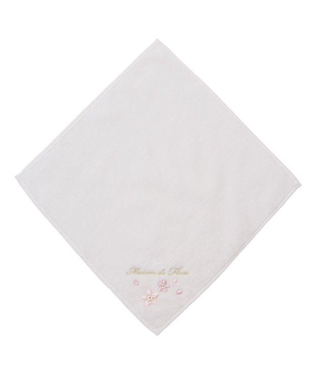 Maison de FLEUR sakura刺繍タオルハンカチ Light Pink