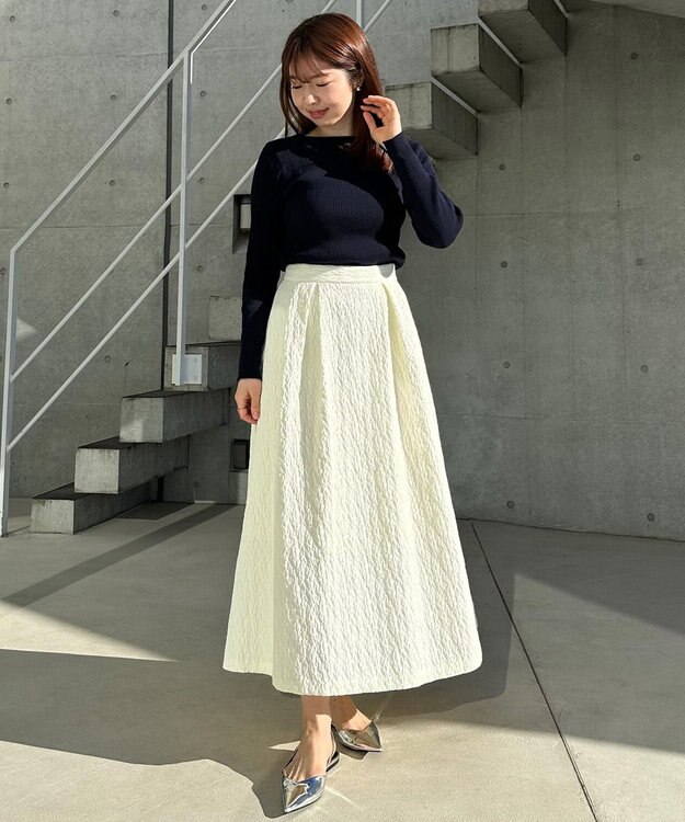 UNFILO コンパクトリブニット ネイビー