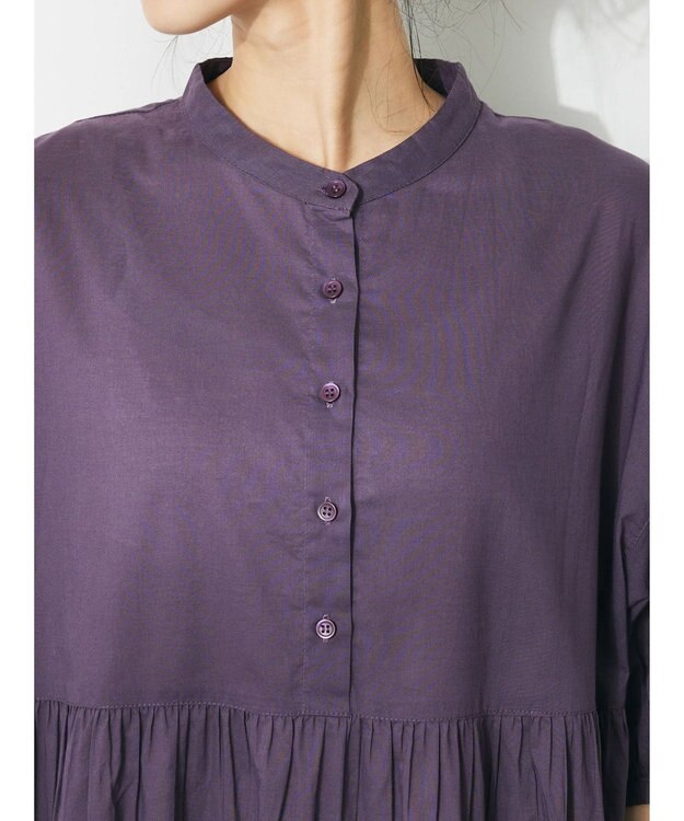 CRAFT STANDARD BOUTIQUE インド綿ティアードマキシワンピース Purple