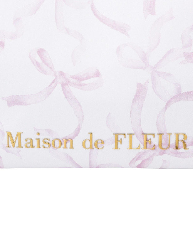 Maison de FLEUR 【保冷機能付き】リボン柄保冷バッグ Pink