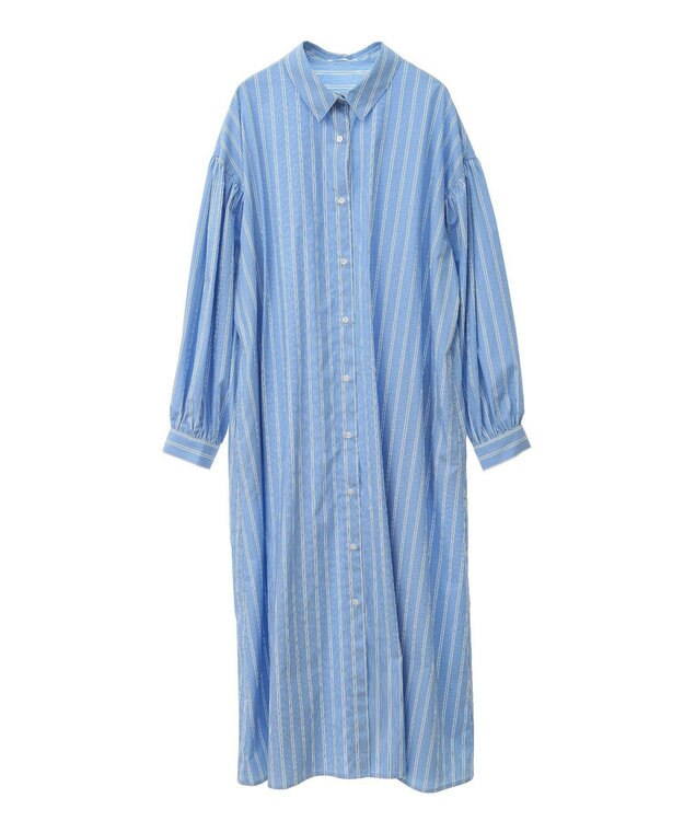 CRAFT STANDARD BOUTIQUE シワ軽減 /イージーケアシャツワンピース Stripe Sax