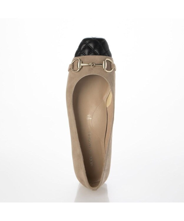 MODE ET JACOMO <MODE ET JACOMO>スクエアビットフラットパンプス ベージュコンビ