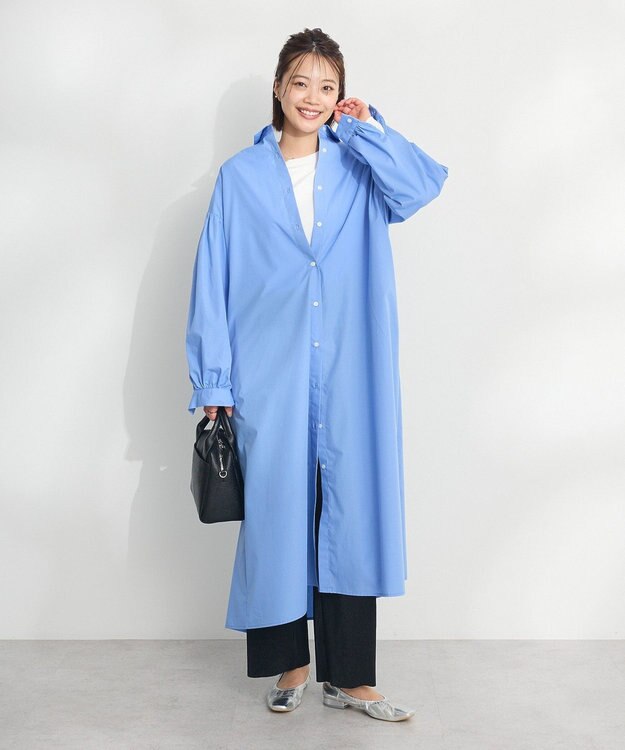 CRAFT STANDARD BOUTIQUE シワ軽減 /イージーケアシャツワンピース Sax