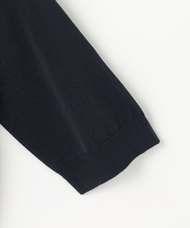 J.PRESS LADIES COTTON ACETATE DRY クルーネック カーディガン ネイビー系