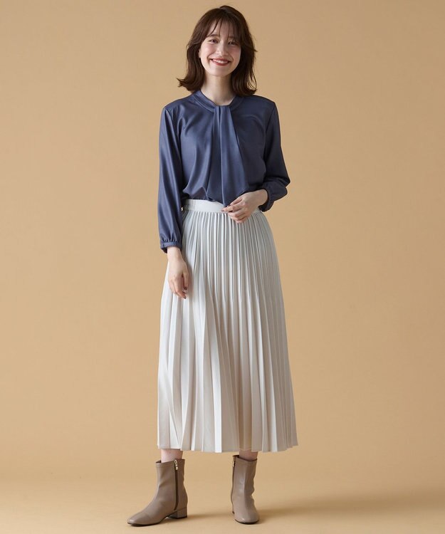 ANY 【LLサイズ有り】ソフトタッチローヒールブーツ ベージュ