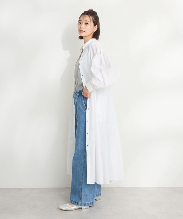 CRAFT STANDARD BOUTIQUE シワ軽減 /イージーケアシャツワンピース Off White