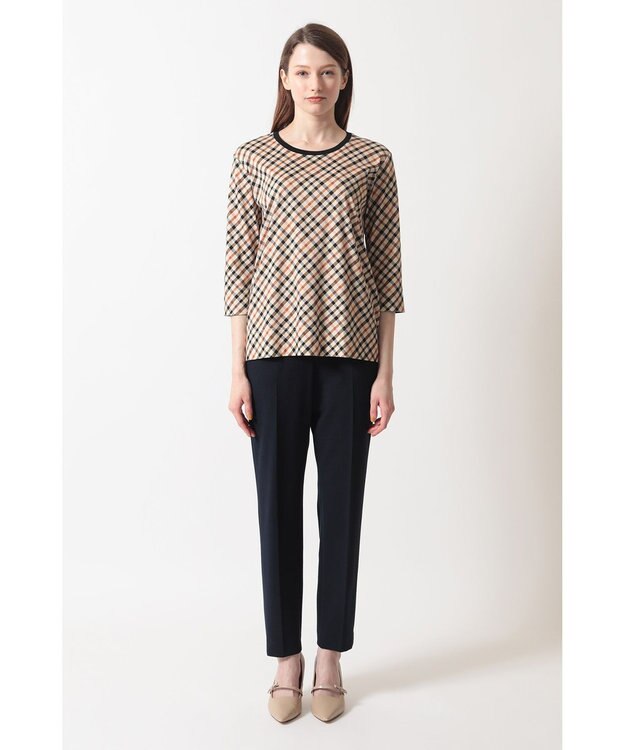 DAKS チェックプリント七分袖Tシャツ ハウスチェック