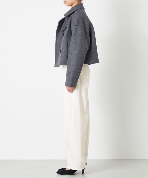 NAVE 【Nave】ダブルメルトン ショートPコート チャコール系