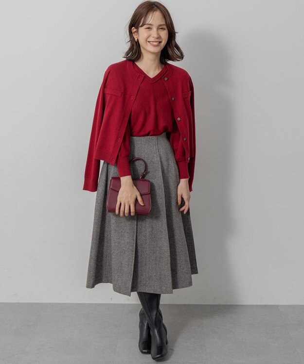 組曲 S ニューシックニット カーディガン レッド系