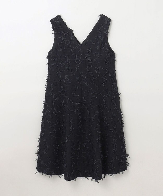 GRACE CONTINENTAL リボンヤーンジレドレス ブラック