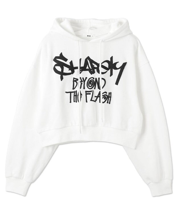 WEGO ハンドライティングショートパーカー ホワイト