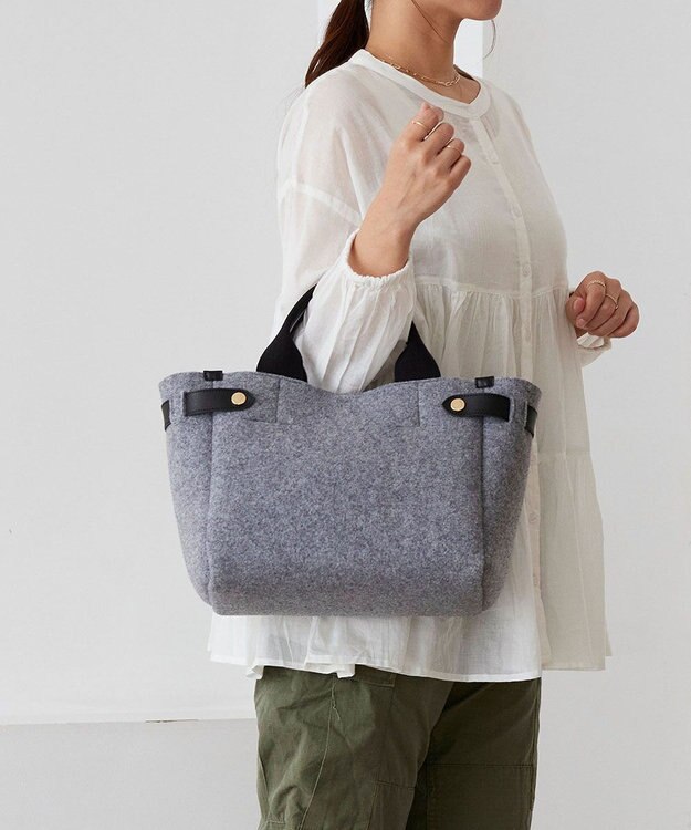 TOPKAPI 【TREASURE TOPKAPI】イタリアンフェルト サイドベルト トートバッグ グレー