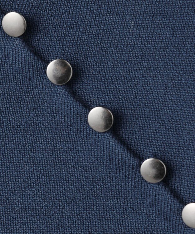 ICB 【洗える】 シルキーウールダブルフェイス ハイネックニットワンピース ブルーグレー