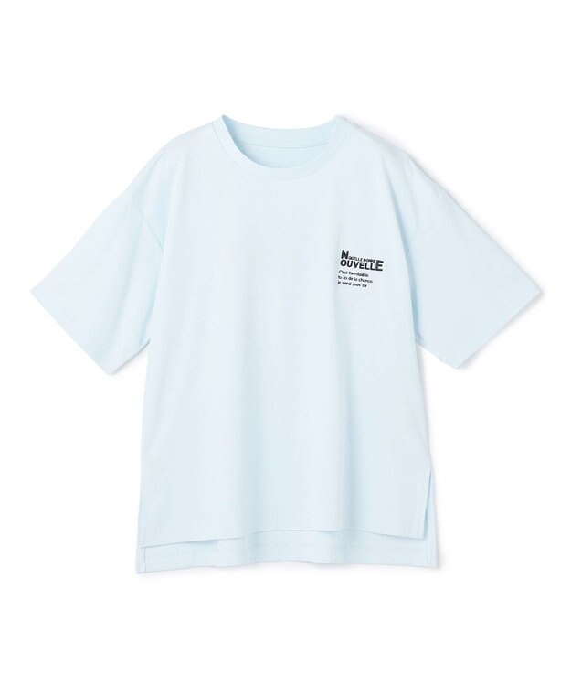 UNFILO 【VERY掲載】BEAUTY FORM-T cotton ロゴ ハーフスリーブ Tシャツ ライトブルー