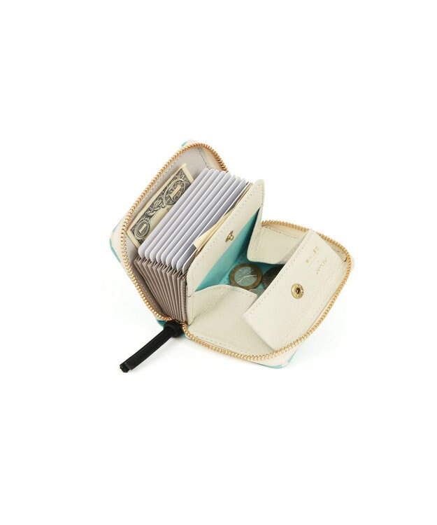 UNBILLION ペルケ perche×黒ねこ意匠 ROBIN / ジャバラカードウォレット サックスブルー