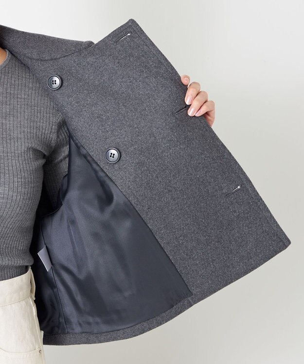 NAVE 【Nave】ダブルメルトン ショートPコート チャコール系