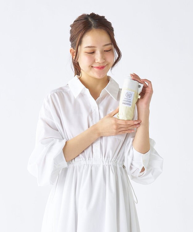 MOONBAT 【遮光100％】晴雨兼用 折りたたみ傘 コンパクト kowaza コワザ バイカラー ライトイエロー