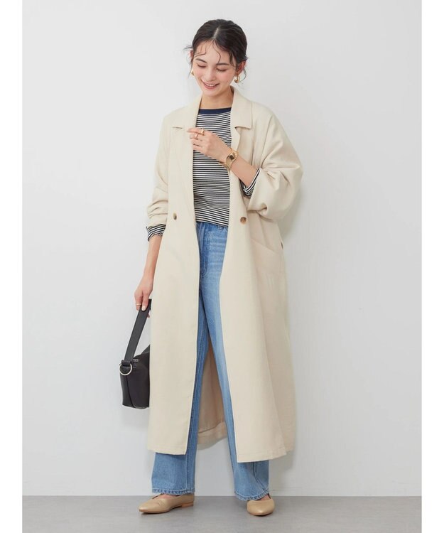 AMERICAN HOLIC 花粉防止Ｗボタントレンチコート Ivory