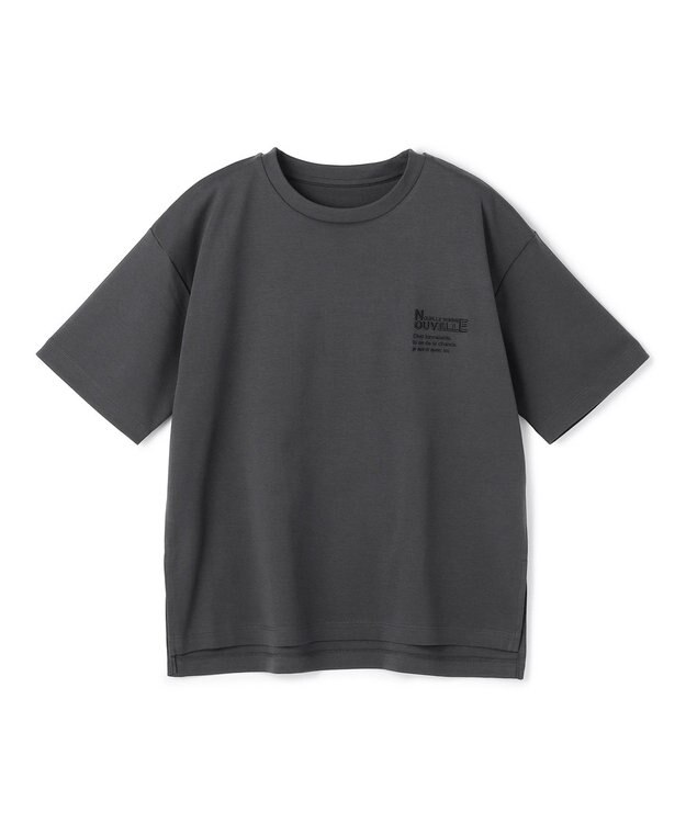 UNFILO 【VERY掲載】BEAUTY FORM-T cotton ロゴ ハーフスリーブ Tシャツ チャコール