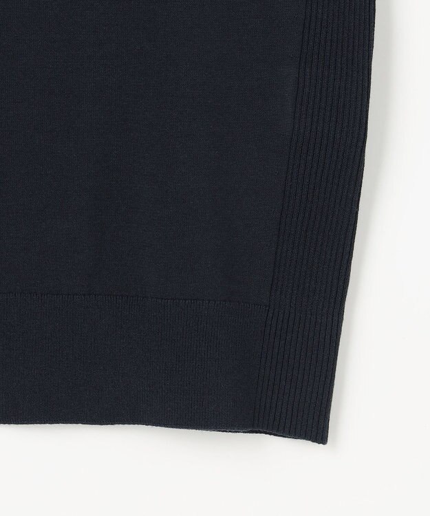 J.PRESS LADIES COTTON ACETATE DRY クルーネック カーディガン ネイビー系