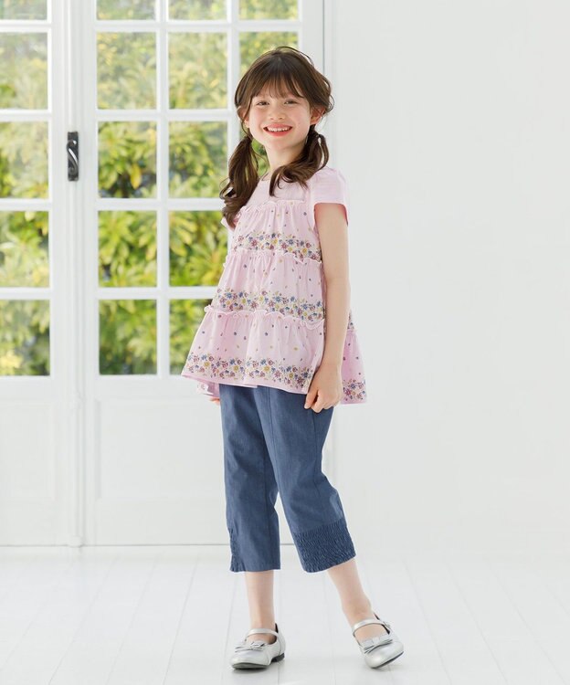 組曲 KIDS 【150-160㎝】シャーリング パンツ ネイビー