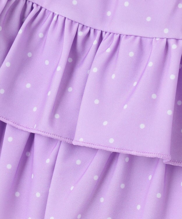 ANY KIDS 花柄×ドット柄 セパレート 水着 オフ花柄×ラベンダードット