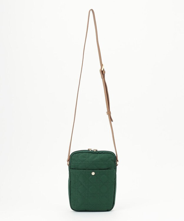 LA BAGAGERIE グリッドキルティングショルダー ダークグリーン