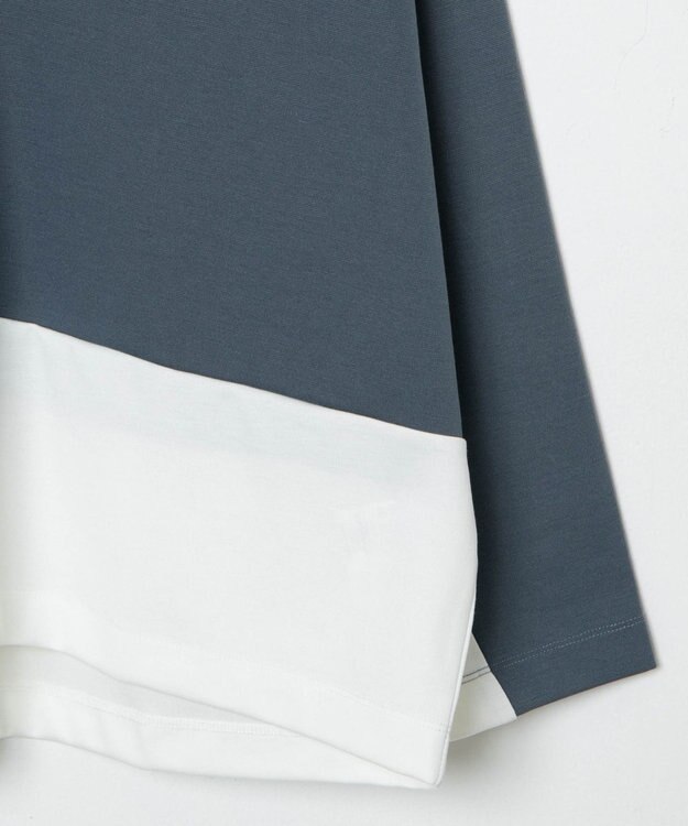 WEGO ドルマンポンチハーフジップロンT ブルー