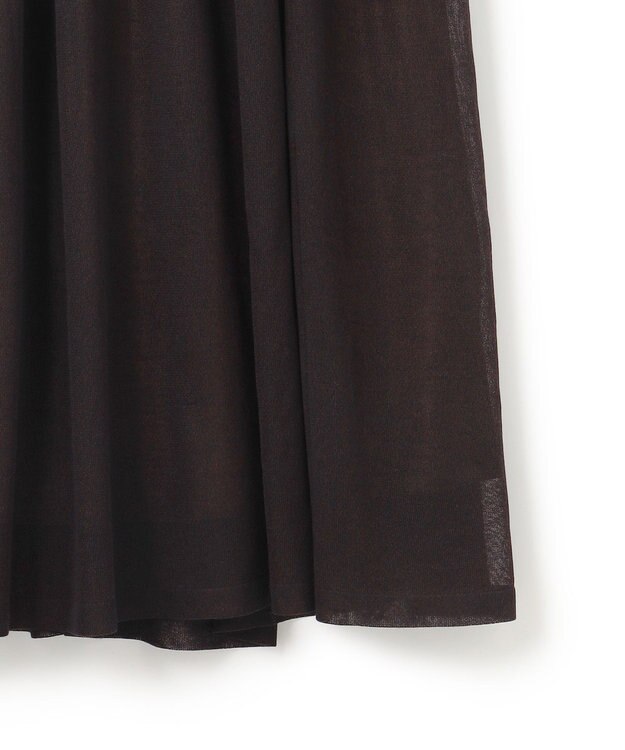 23区 L 【洗える】シャイニーシアーニット フレア スカート ダークブラウン系