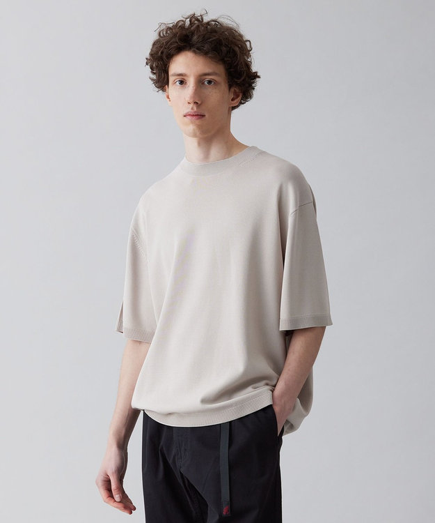UNFILO MENS 【接触冷感】イージーケア ニット半袖Ｔシャツ [23年春夏商品] アイボリー