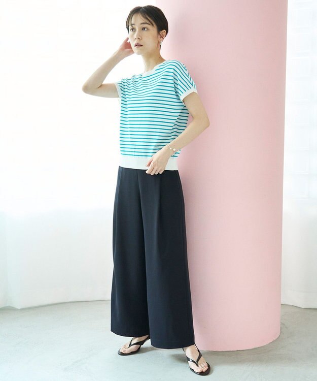 UNFILO サマーセットアップ ワイドパンツ ネイビー