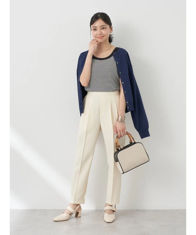 earth music&ecology 接触冷感テーパードパンツ Off White