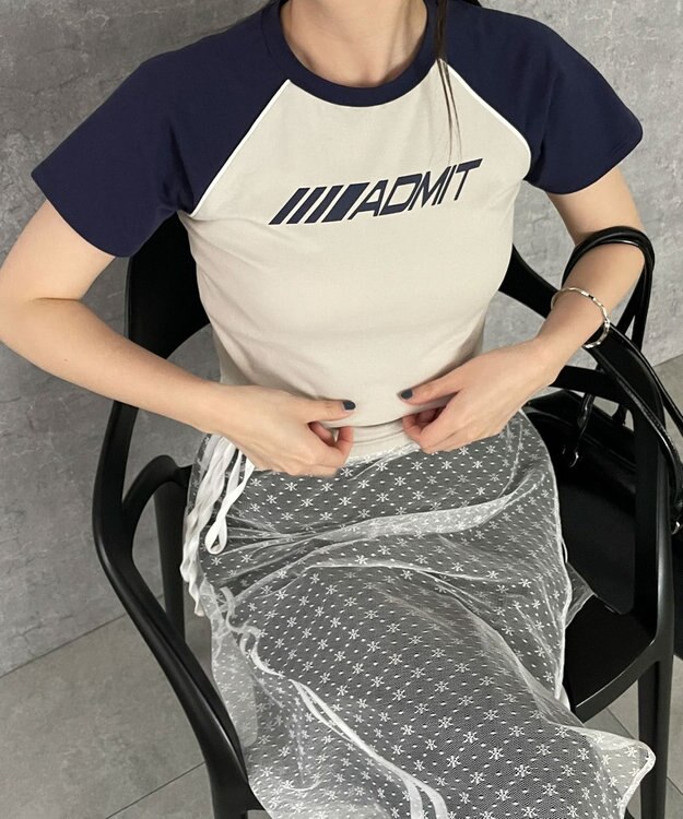 WEGO パイピングラグランT ネイビー