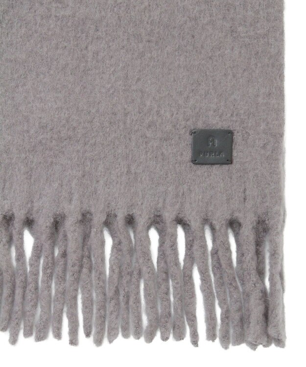 MOONBAT 【WEB限定】FURLA ウール混シャギー無地マフラー/幅40cm ダークグレー