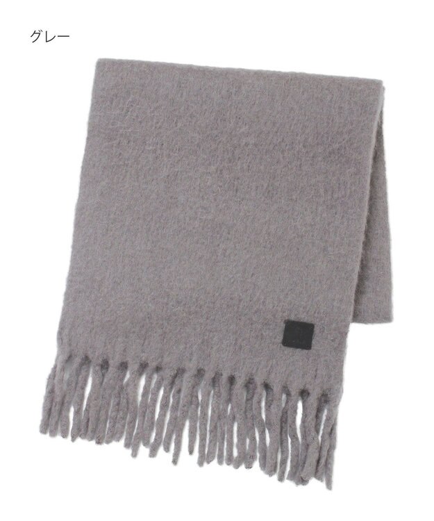 MOONBAT 【WEB限定】FURLA ウール混シャギー無地マフラー/幅40cm ダークグレー