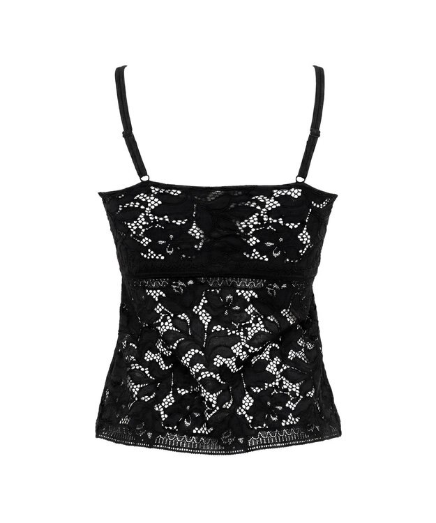 BRADELIS New York 【BRADELIS New York】レーシィブラキャミ26S1 カップ付き ブラトップ 補正下着 ノンワイヤー ブラック